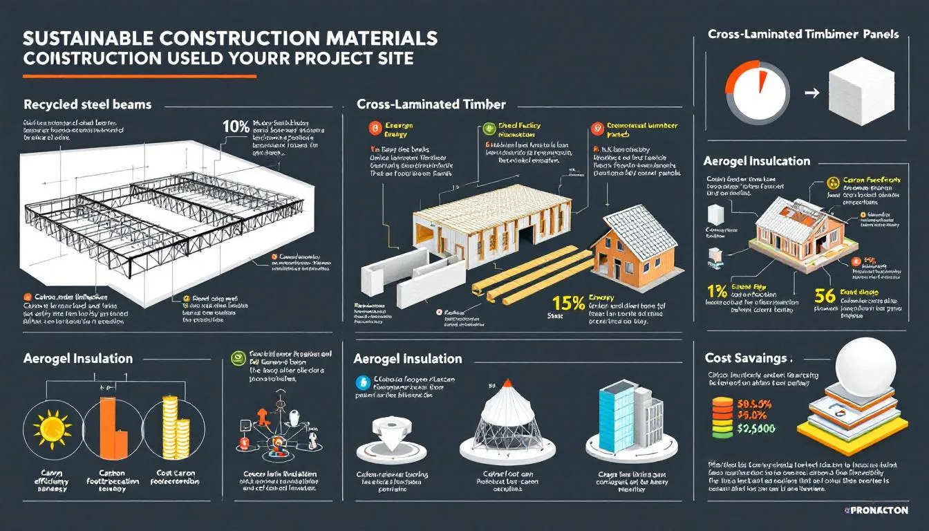 Sustainable construction materials being used on a project site.