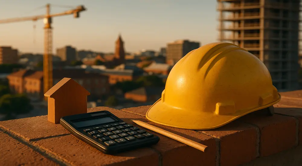 A sunset view symbolizing how experts calculate cost of construction through tools, accuracy, and project foresight.