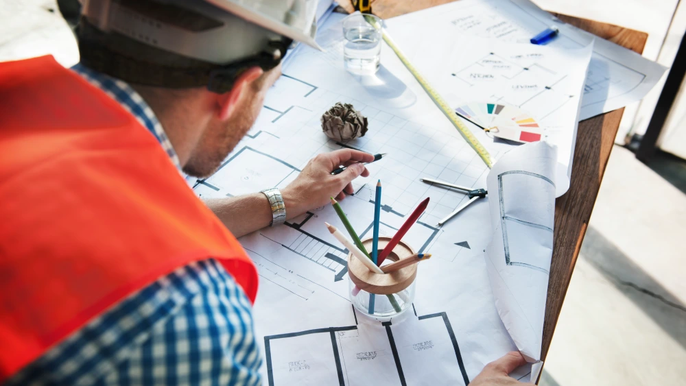 construction interior blueprint plan designing concept