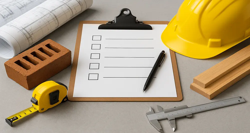 Precise tools and blueprints illustrate the key objectives of construction planning for efficient project execution.