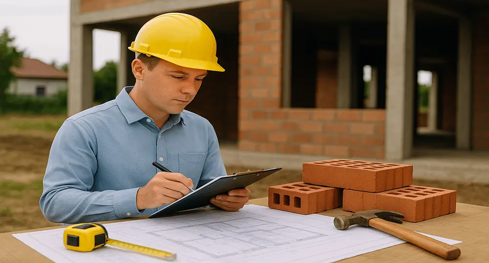On-site estimate meaning shows professionals accurately assessing materials and costs directly at the construction location.