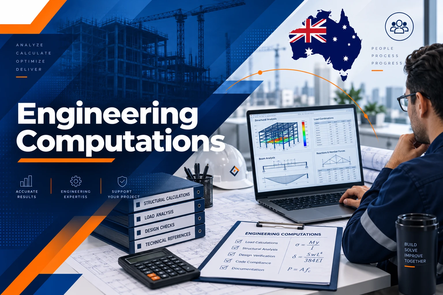 Engineer completing technical calculations and project computations